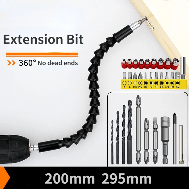 Купи Universal Flexible Shaft Bits Extention Screwdriver Bits Holder Snake Flexible Hose Cardan Shaft Electric Drills Power Rod Link за 166 рублей в магазине AliExpress