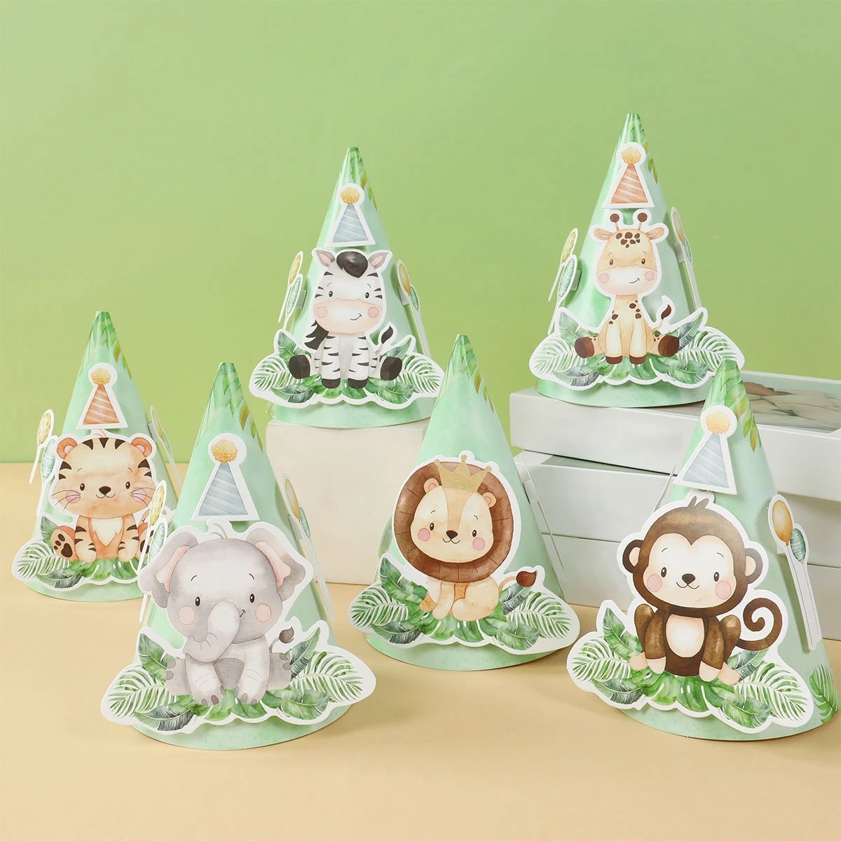 Шляпа в виде джунглей с животными на день рождения корона сафари дикое украшение