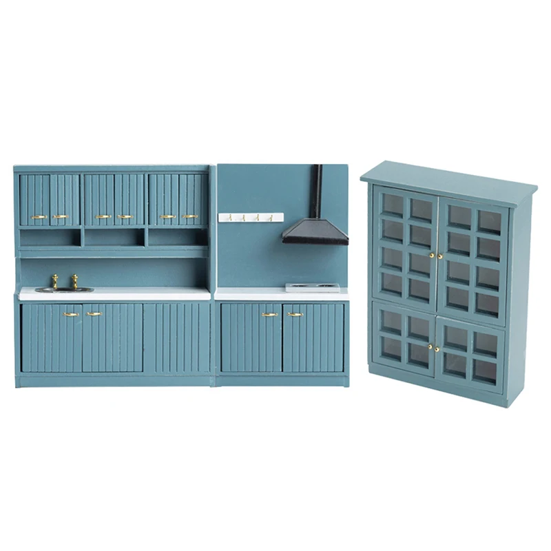 

1:12 Dollhouse Miniature Wooden Kitchen Cabinet Cupboard Worktop Counter Modle Toys Kitchen Furniture Doll House Accessories