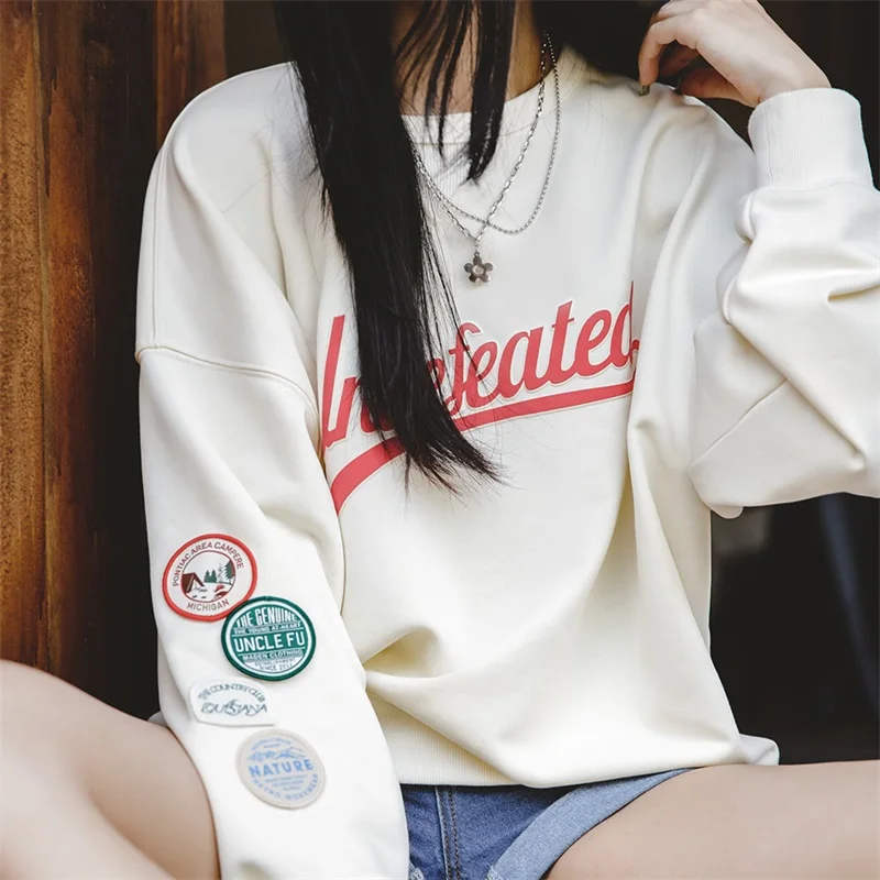 Женский повседневный пуловер в американском стиле Maden свитер с контрастной