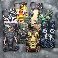 painted luminous embossed animal totem phone case for iphone 13 12 11 pro x xs xr max se 2022 shockproof silicone case