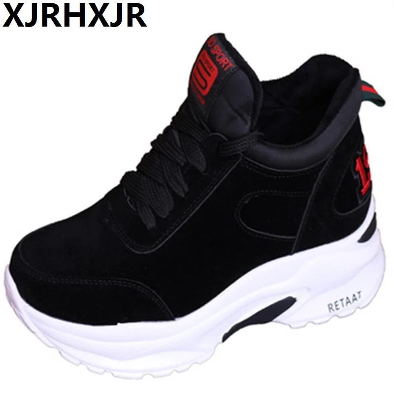 

Height-increasing Shoes Women's Thick-soled Black Sneakers New Shoes Korean Version Breathable Sponge Cake Casual Women's Shoes