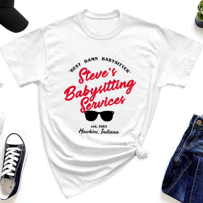 

steve's Babysitting Services men t shirt printed Steve Harrington Tshirt summer ST4 Eleven T-shirt men short sleeve tee clothing