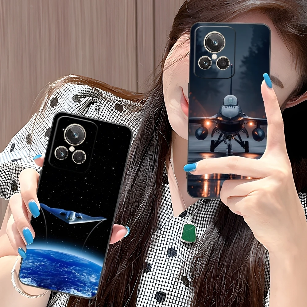 Чехол для мобильного телефона AirForce Plane Realme GT 2 9i 8i 7i Pro X50 X2 C35 C21 C20 C11 C3 Черный мягкий
