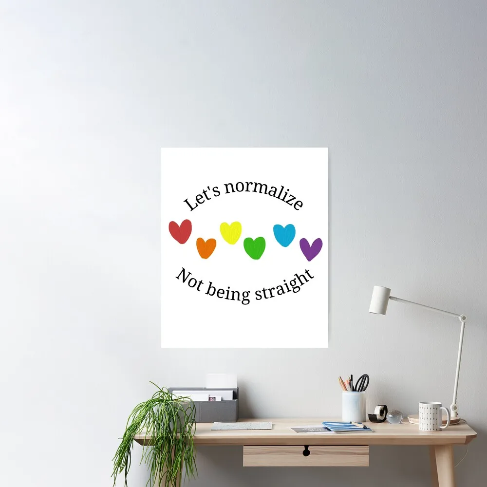

Heart Pride Freedom Rainbow Style Poster Decor Modern Wall Print Room Vintage Home Art Mural Decoration Funny Painting No Frame