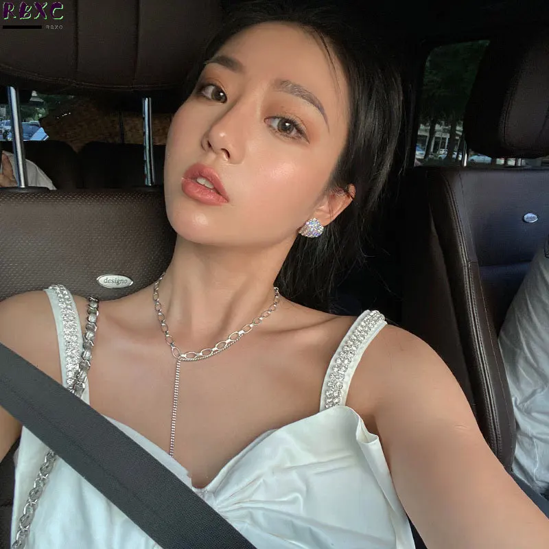 

Titanium Steel High Color Retention Chain Tassel Necklace Korean Design Shows Temperament 2021 New Neck Chain Ins Simple Fashion