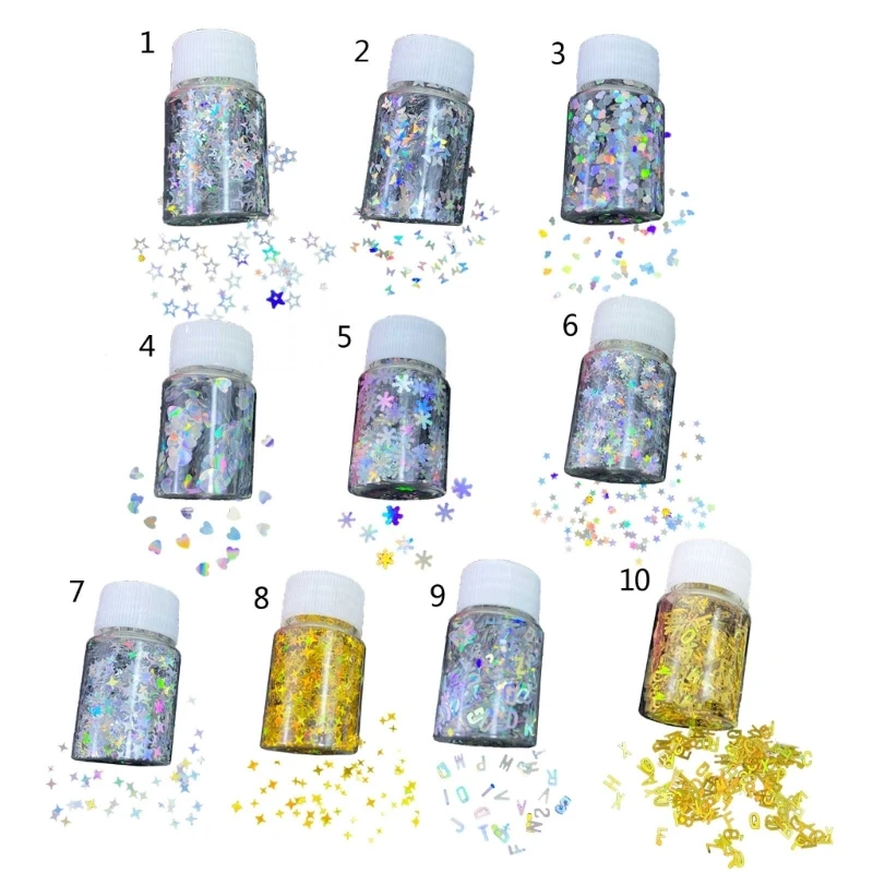 

517F Star Glitter Confetti Epoxy Resin Mold Fillers Nail Sequin Glitters-Flake Nail Decor Resin Filling Materials