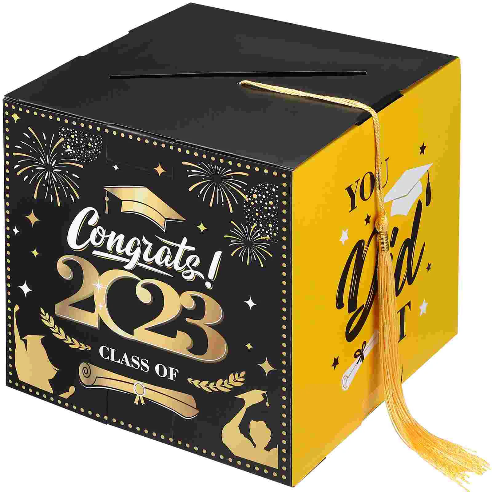 

Box Graduation Grad Holder Party Gift Congrats Decorations Boxes Advice Invitation Supplies Black Congrates Favors 2023