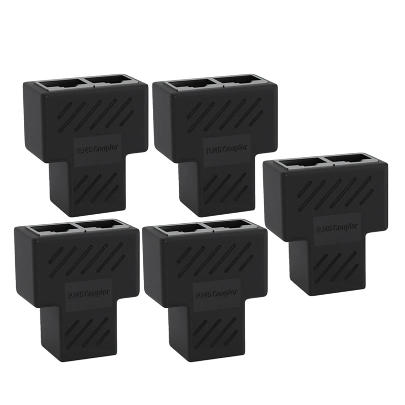 

5PCS 1 To 2 Way LAN Ethernet Network Cable Splitter Adapter RJ45 Female Splitter Socket Connector Adapter For Laptop