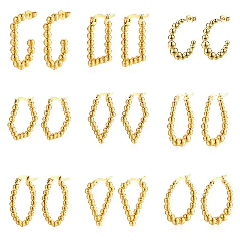 Showfay простые шикарные серьги-кольца из нержавеющей стали золотого цвета для