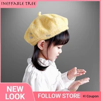 autumn and winter childrens beret knitted wool painter hat girl newsboy hat cute girl baby photo props sun hat toddler girl