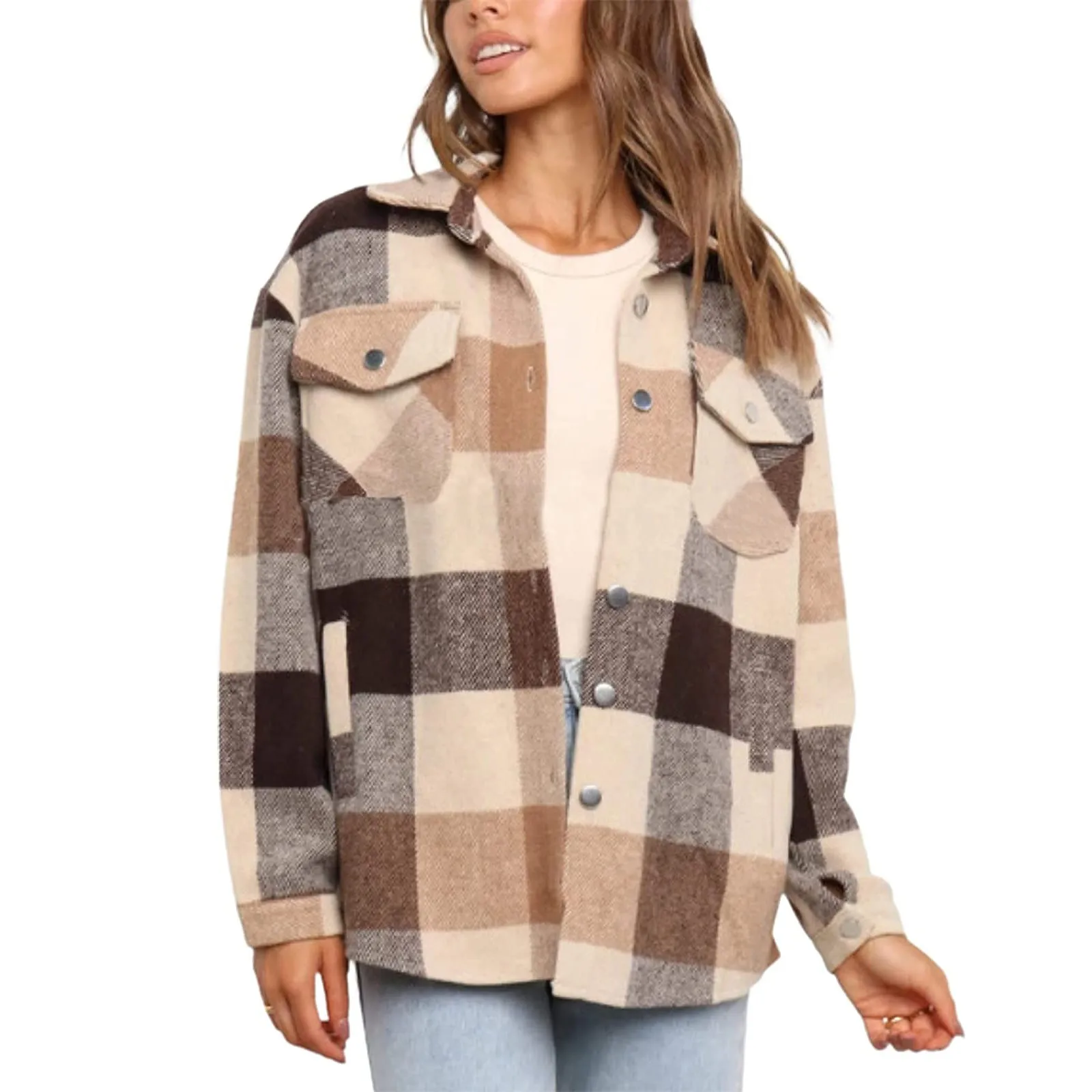 

Long Tan Coat Women Wool Princess Coat Women Women Plaid Jacket Single-breasted Pocket Splicing Long Long Length Coat Wool Docks