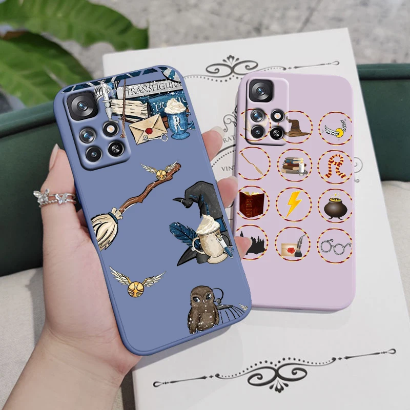 

P-potters Cartoon For Redmi K50 K40 K30 K20 10C X 9C AT A 8A 7A Gaming Pro Plus Liquid Left Rope Silicone Phone Case