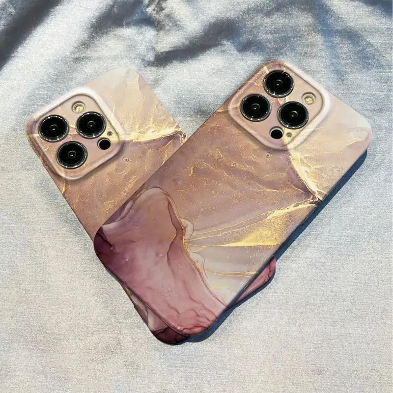 

Pink Rose Flecks Marble Film Hard Phone Case For Apple iPhone 14 13 12 11 Pro Max 13 12 Mini XS Max XR X 7 8 Plus Cover