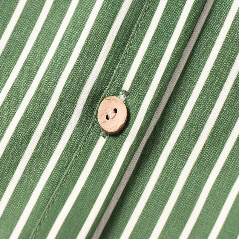 TRAFZA 2024 женский комплект из 2 предметов в полоску с короткими рукавами и лацканами