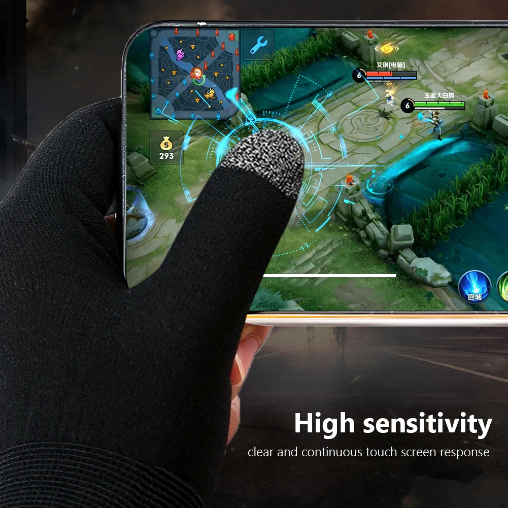 

1 pair for PUBG Sweat Proof Non-Scratch Knitted Gloves Outdoor Sports Skin-friendly Hand Accessories Hand Cover Game Controlle