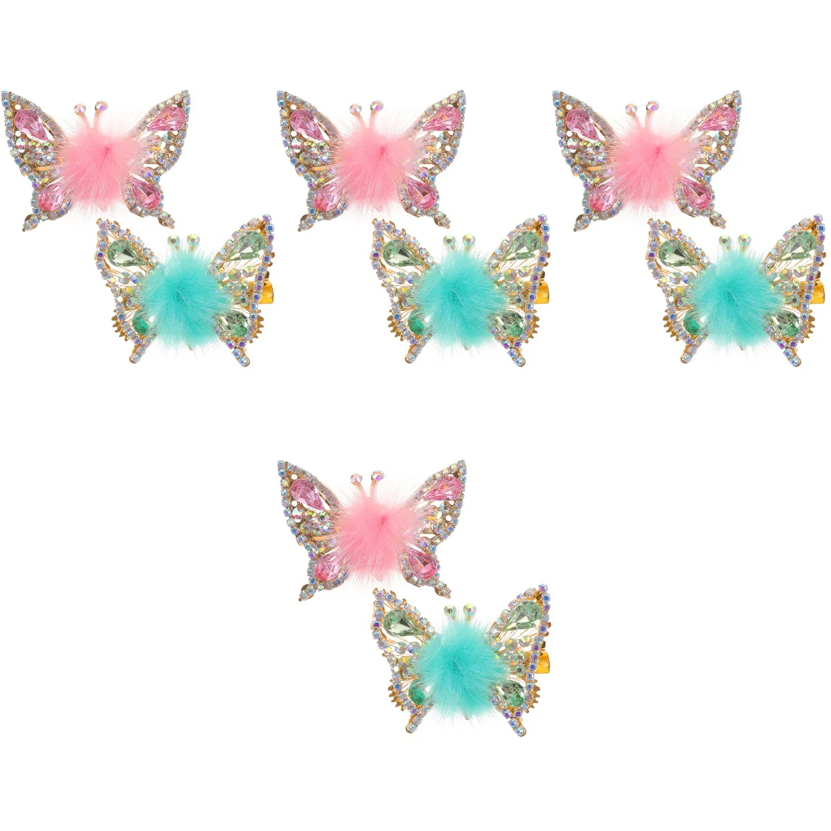 

8 шт., декоративные заколки-бабочки для волос