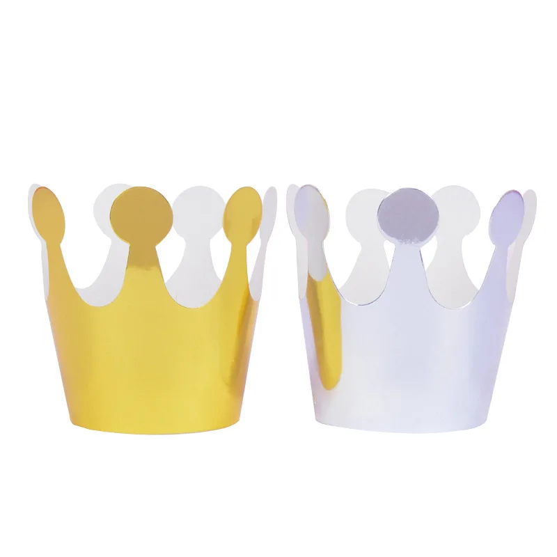 

10pcs Cute Birthday Party Hats crown gold silver Baby Shower Birthday Party Photo Props Children birthday Party Decoration