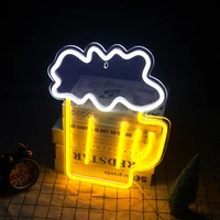 wanxing neon led neon sign beer shaped neon night light for bar store shop party club neon lamp cool home room decor xmas gift