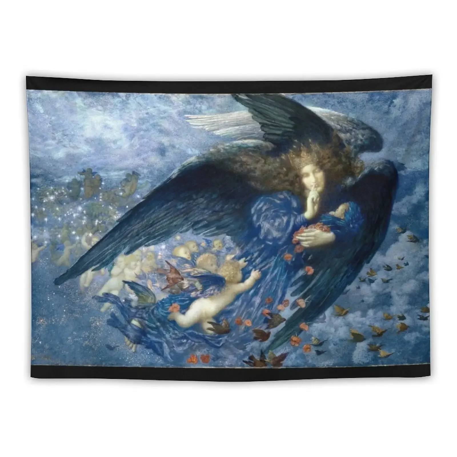 Ночной с ее поездом звезд-Эдвард Роберт хугесс гобелен уличный Декор