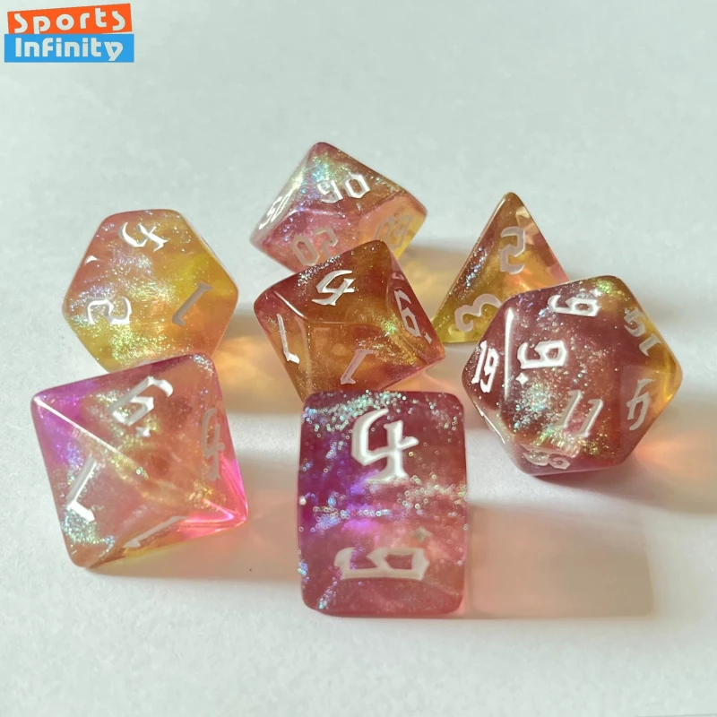 7 шт., многогранные кости для настольной игры, модель D20 D12 D10x2 D8 D6 D4