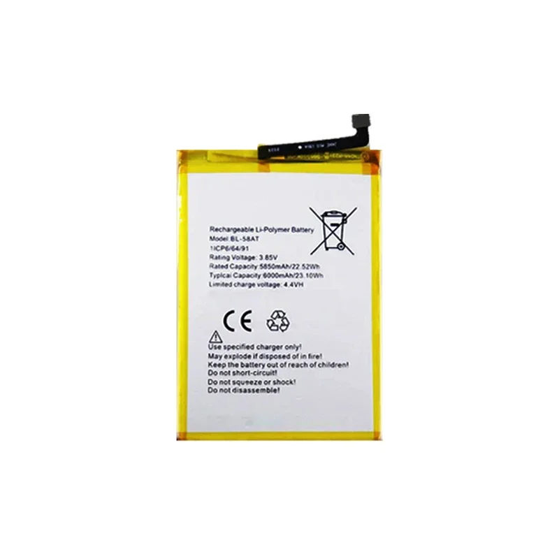 Литий-ионный аккумулятор емкостью 6000 мАч для Tecno Lb8a BL-58AT