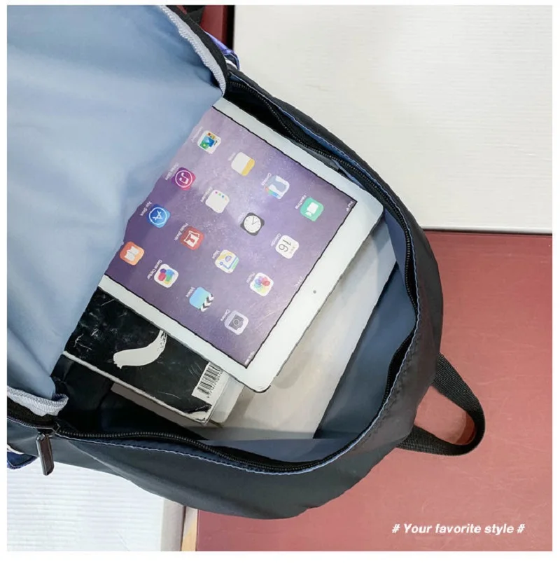 2023 Women Two Tone Backpack Lightweight Schoolbags For Girls Casual Lady Men School Bags Korean Back Pack Mochila