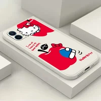 hello kitty cat cute funda case for iphone 11 13 12 pro max 13 pro max x xr xs max se2020 8 7 6 6s plus new silicone phone cover