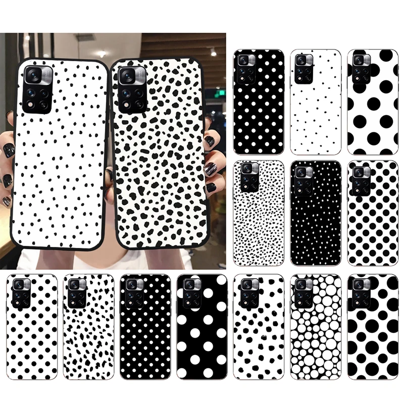 

Phone Case For Xiaomi Redmi Note 11 11S 11T Pro 10 9Pro Note9S 10S Redmi 10 9 10C 9C 9A 9T Black White Polka Dot Leopard Case