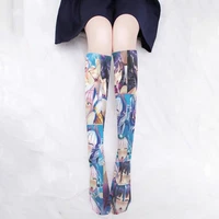harajuku anime girl knee length calf stockings pink sweet sexy nylon socks cat paw rabbit print fashion women silk stockings