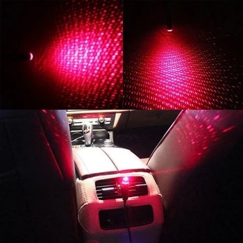 Car Interior Atmosphere Star Sky Lamp Ceiling Roof Light Car Ambient Light LED Projector Mini LED Car Roof Star Blue Decorative 6