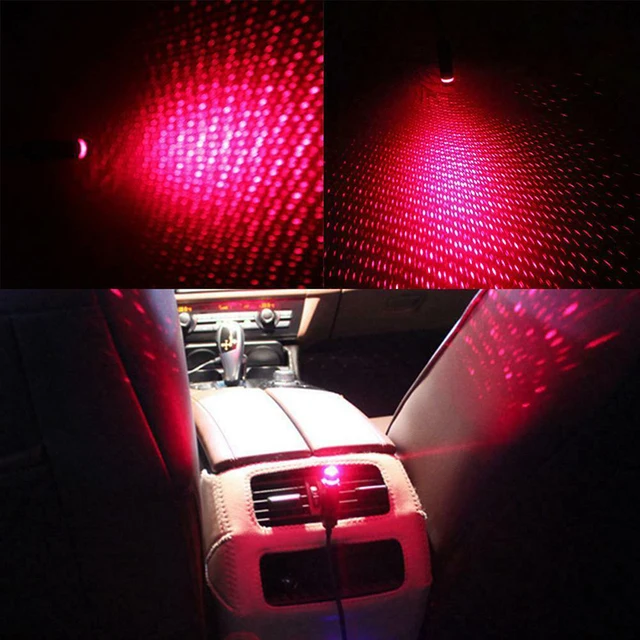 Car Interior Atmosphere Star Sky Lamp Ceiling Roof Light Car Ambient Light LED Projector Mini LED Car Roof Star Blue Decorative 6