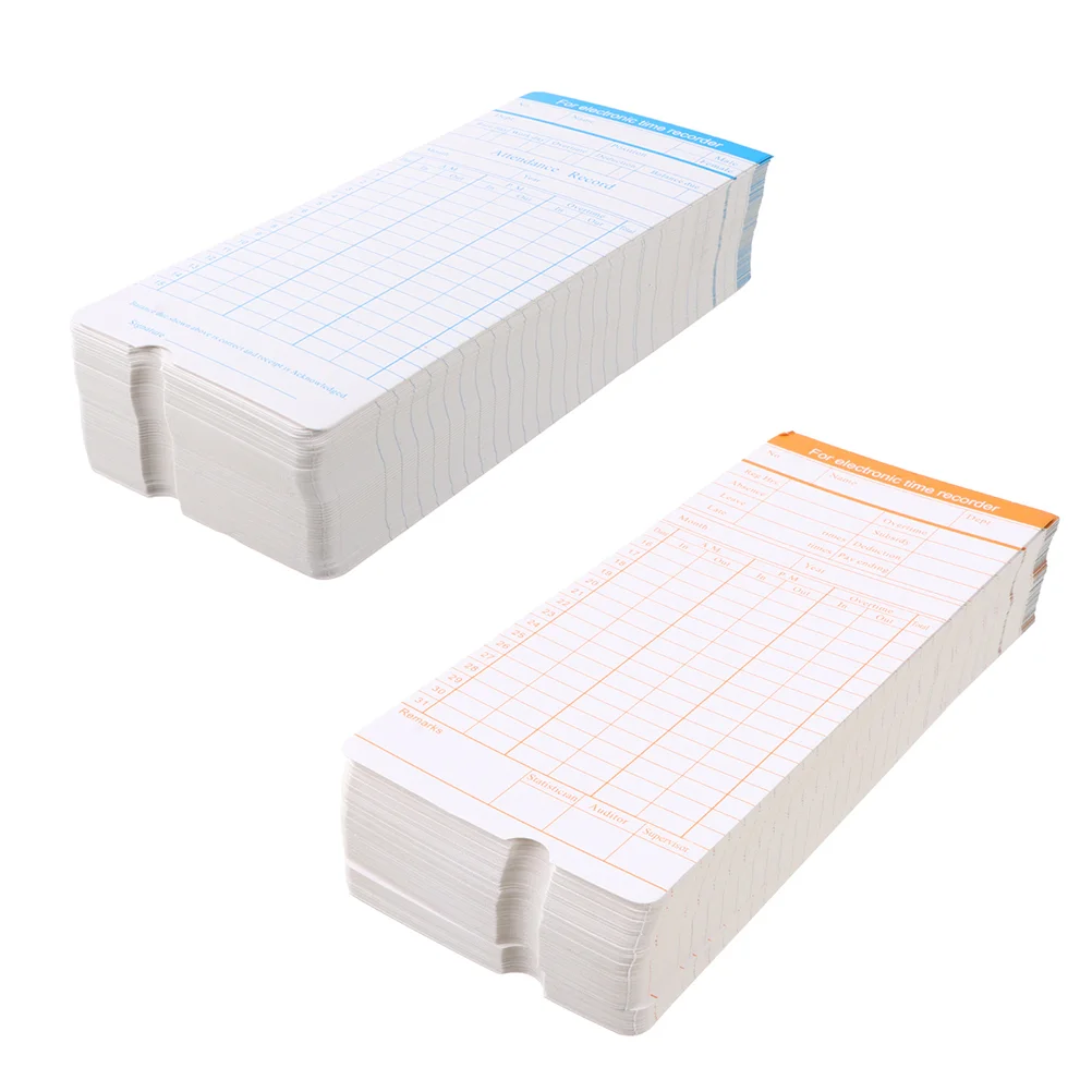 

200 Sheets English Attendance Card Cards Office Accessories Time Record Clock Paper Jam Company Employee