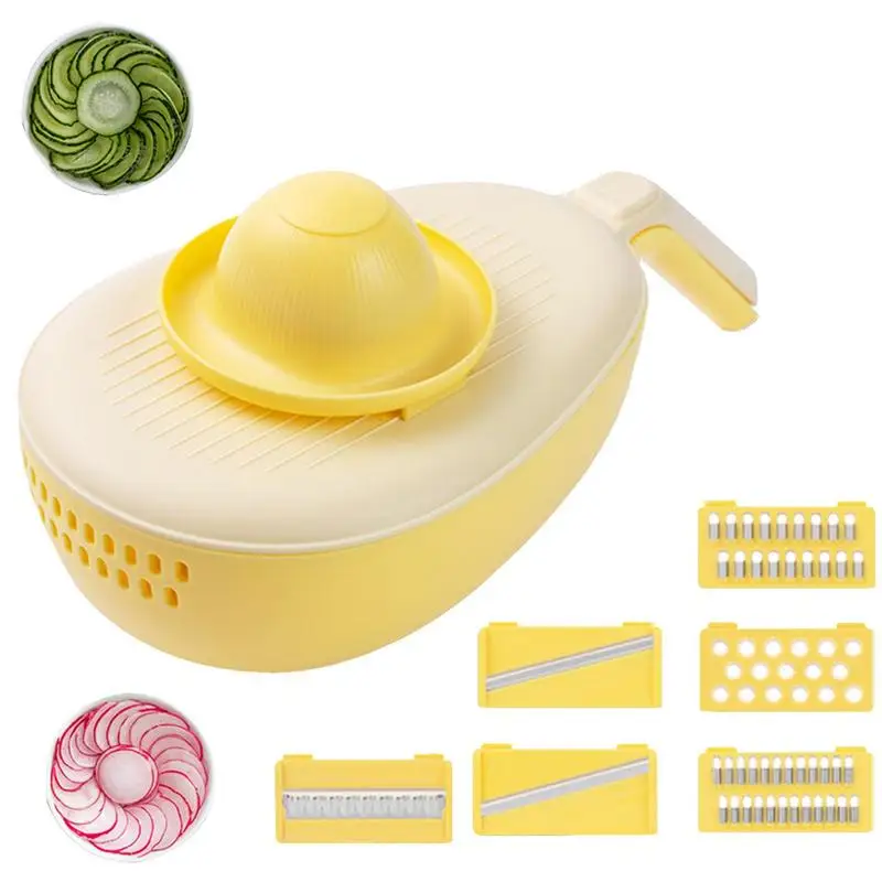 

Vegetable Slicer Cuts Carrot Potato Peeler With Avocado Design Multi-function Grater Cheese With Storage Box Lemon For Parmesan