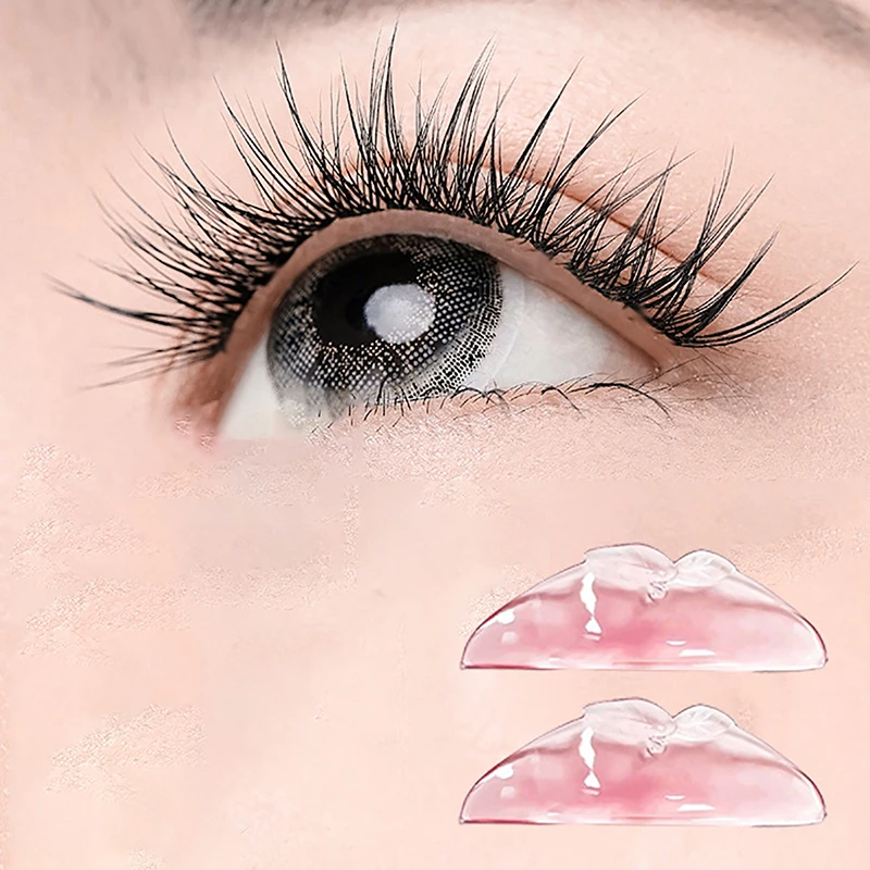 2 пары сладких розовых силиконовых подушечек для наращивания ресниц в форме