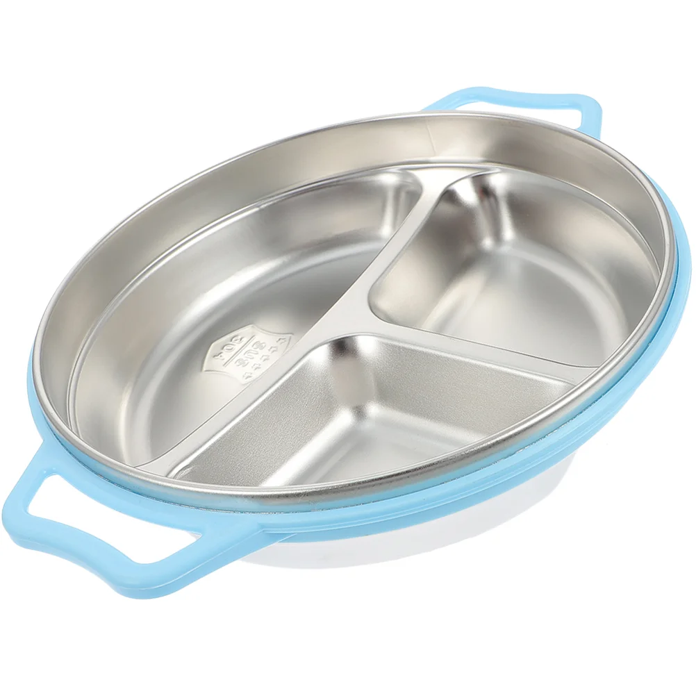 

Plate Plates Divided Dish Platter Dinner Serving Dishes Snack Stainless Cake Compartment Tray Steel Control Kid Dessert Bowl