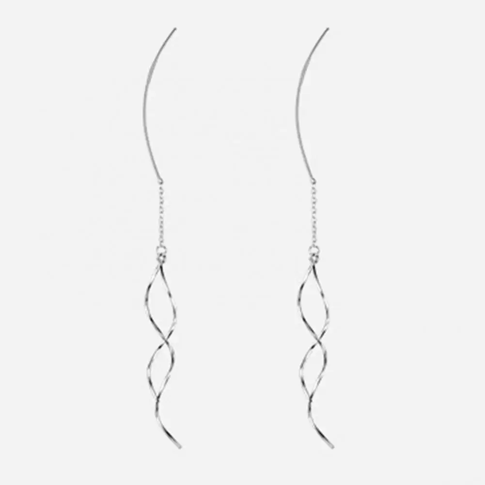 

1 Pair Drop Earrings Bright Luster Geometric Dress Up Women Teens Girls Tiny Twist Dangle Earrings Dangle Earrings for Party