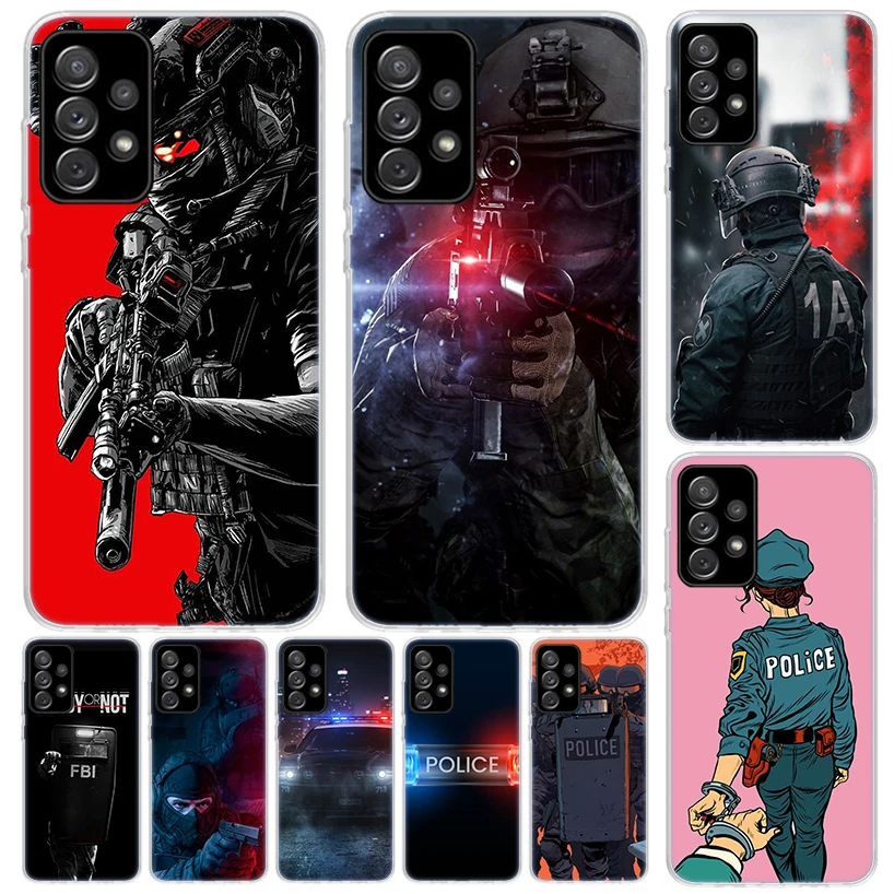 Полицейский SWAT ФБР чехол для Samsung Galaxy A52 A53 A12 A13 A72 A73 чехол для Samsung Galaxy A52 A53 A54 A12 A13 A14 чехол для телефона A22