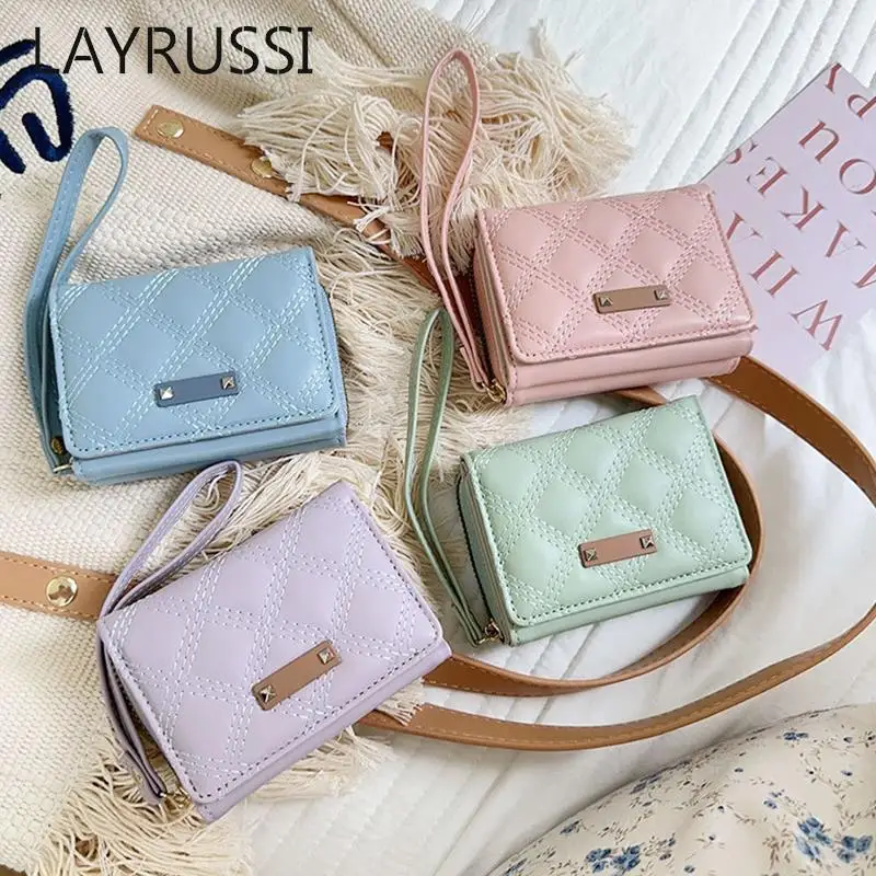 LAYRUSSI женские ромбовидные кошельки в клетку высококачественный держатель для