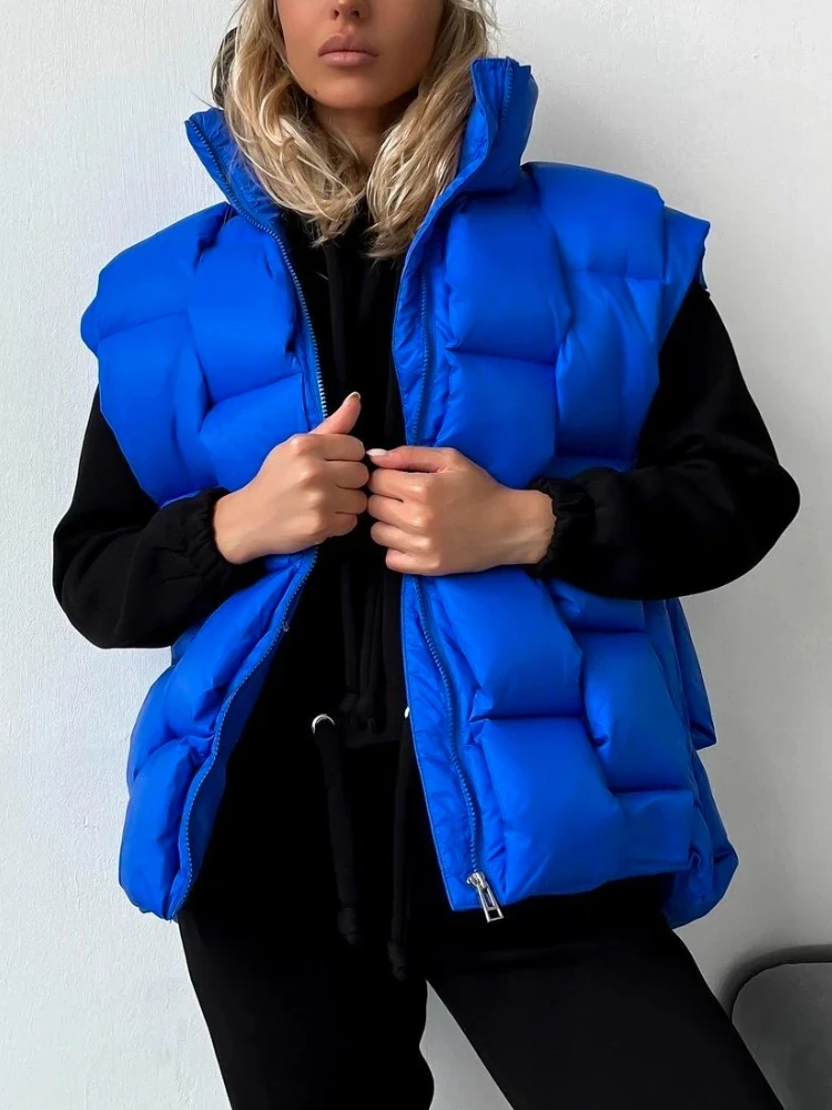 Женская куртка без рукавов 2024 зимний теплый 90% белый утиный пух жилет