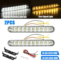 2pcs car led daytime running lights high power super bright 30 lights led daytime running lights running lights with yellow stee