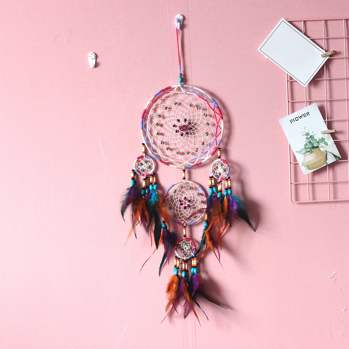 

Ловец снов, подвесное украшение, элегантный Ловец снов, перо, подвеска, красочный Ловец снов, колокольчик ветра, креативный настенный художественный Декор для комнаты