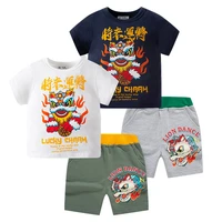 chinese style 100 cotton summer baby boys clothes set tops baby shorts 2pcs children clothing suit kids short sleeve set boys