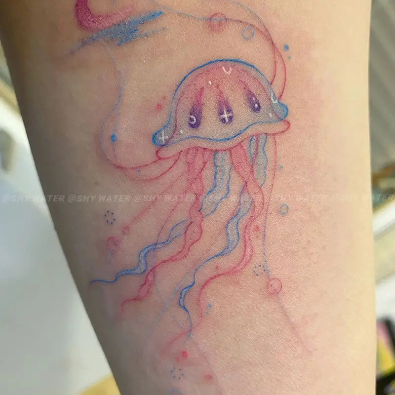 

Y2K Temporary Tattoos for Women Arm Cartoon Jellyfish Tatoo Pink Blue Tattoo Stickers Cheap Goods Cute Thigh Waterproof Tatto