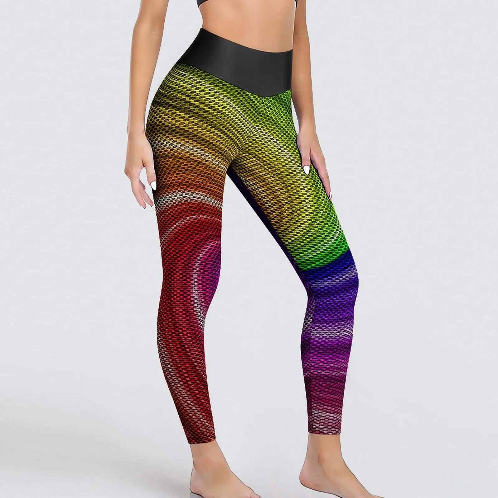 Colorful Tie Dye Yoga Pants Sexy Rainbow Swirl Art Graphic Leggings Push Up Work Out Leggins Fashion Quick-Dry Sports Tights