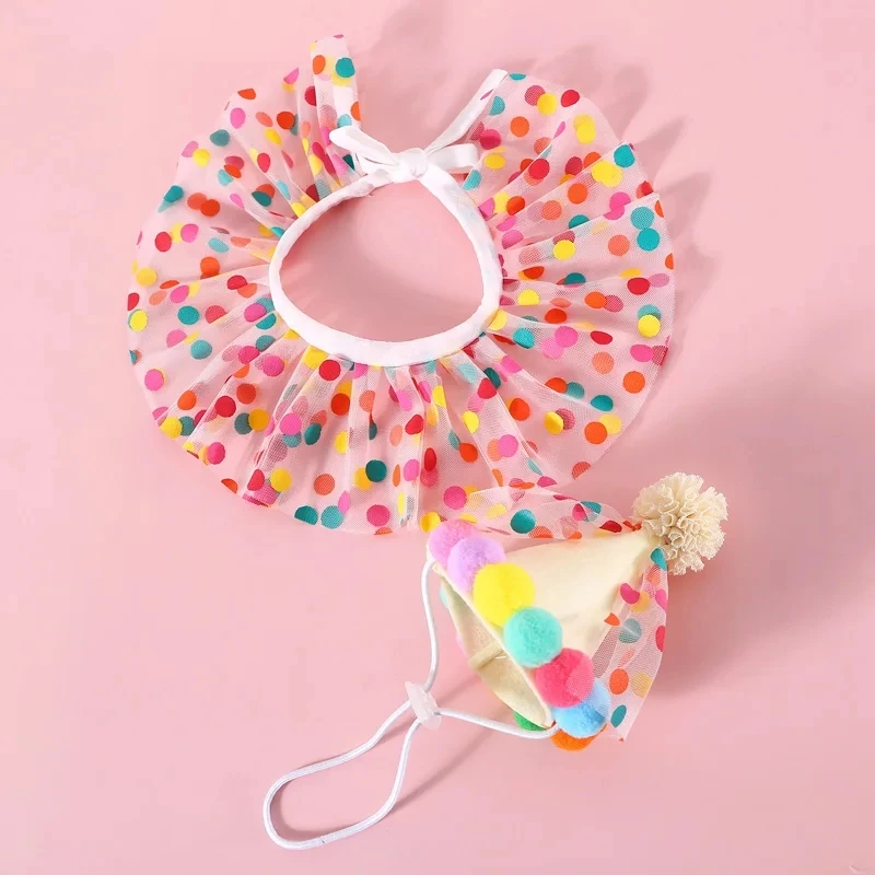 Очаровательная шапочка на день рождения для собак из полиэстера с наушниками и