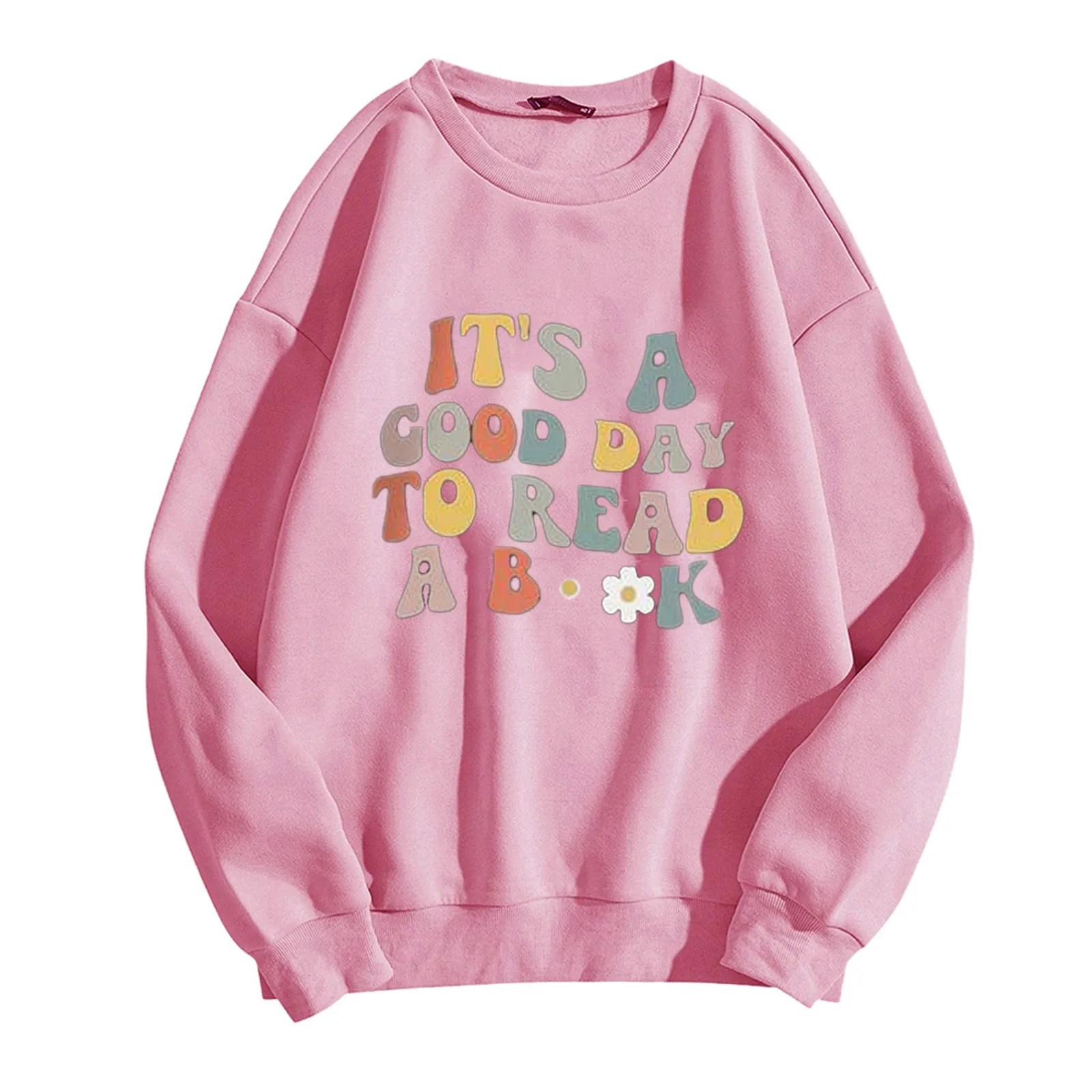 

Letter Print Sweatshirts Women Kawaii Graphic Cartoon Hoodies Outdoor Sports Tracksuits Loose Crew Neck Warm Pullovers Sudaderas