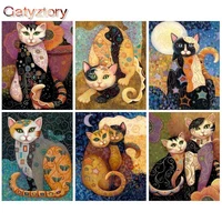 gatyztory painting by numbers kits for kids abstract cat animal oil paint kits 60x75cm framed home decor artwork acrylic photos