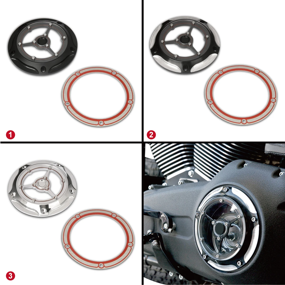 Крышка двигателя для Harley Touring Derby ЧПУ прозрачная электрическая скользящая Dyna Softail