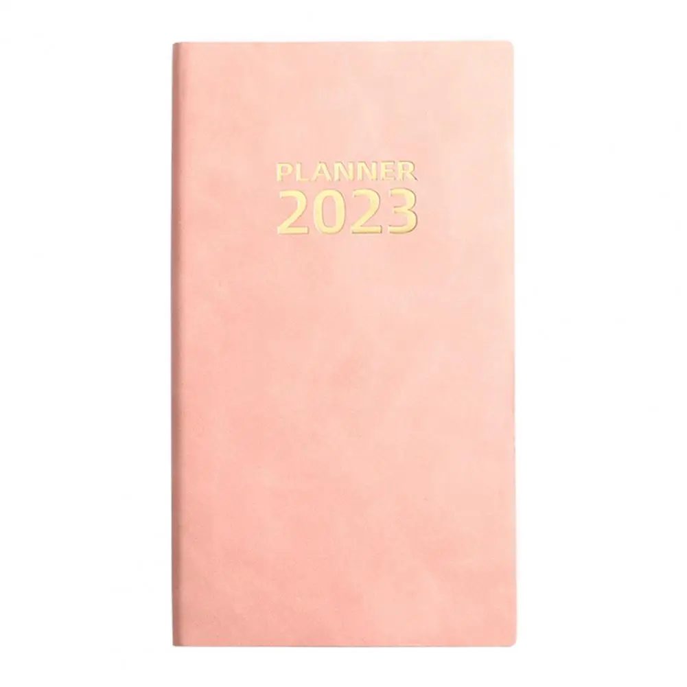 

64 Sheets English Content Thickened Page Ribbon Bookmark Notebook 2023 A6 Mini Notebook 365 Days Agenda Pocket Calendar Notepad